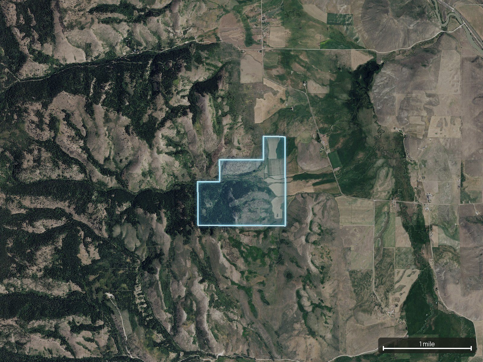 Context map of an Idaho land parcel