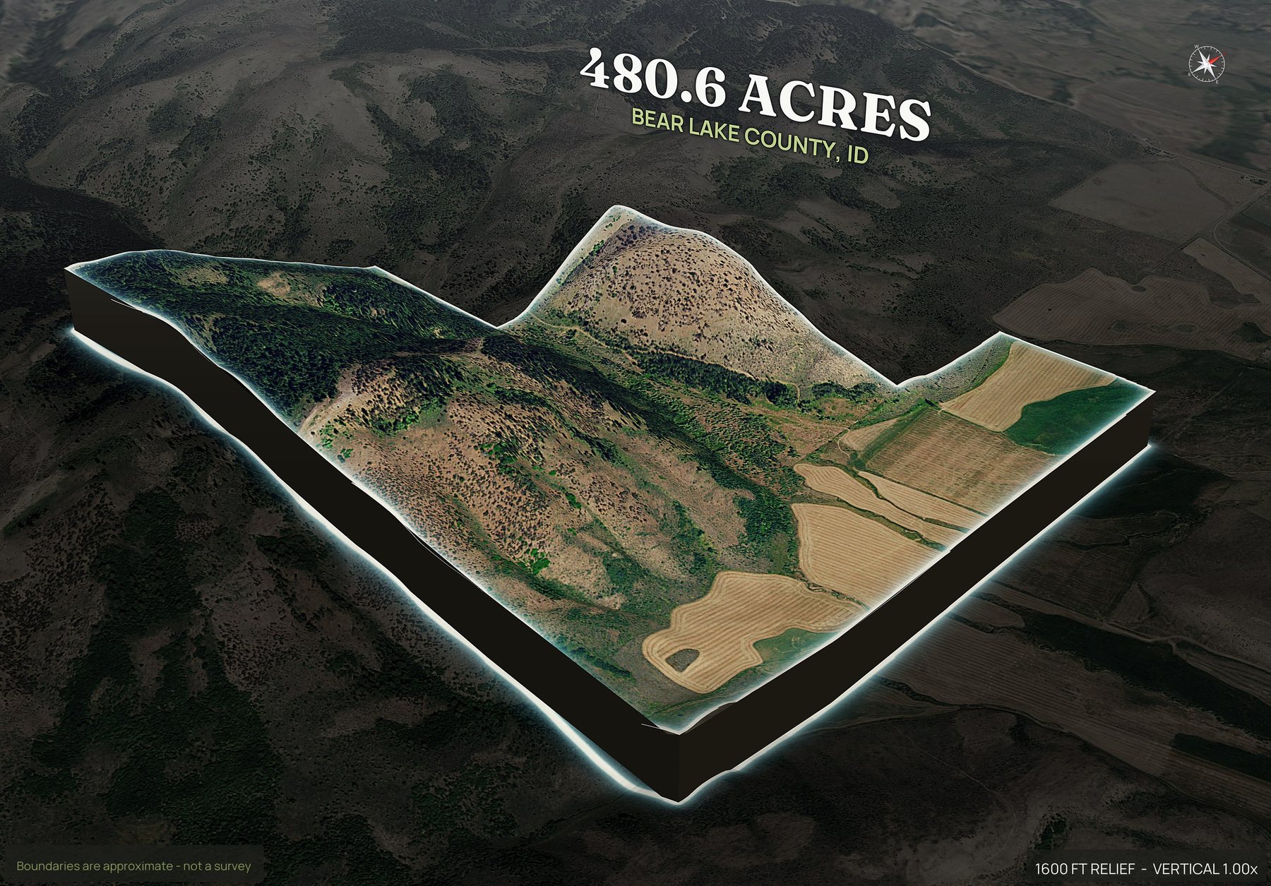 Pop-out of an Idaho land parcel