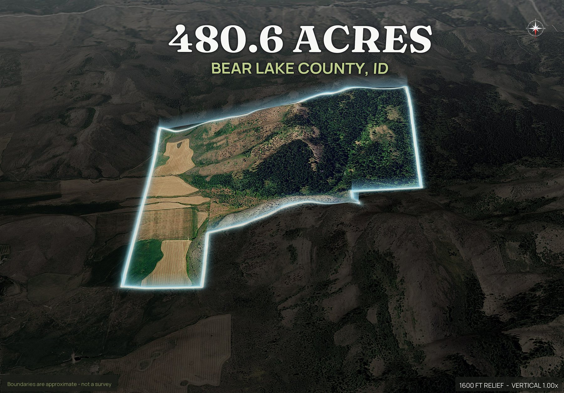 Spotlight, north of an Idaho land parcel