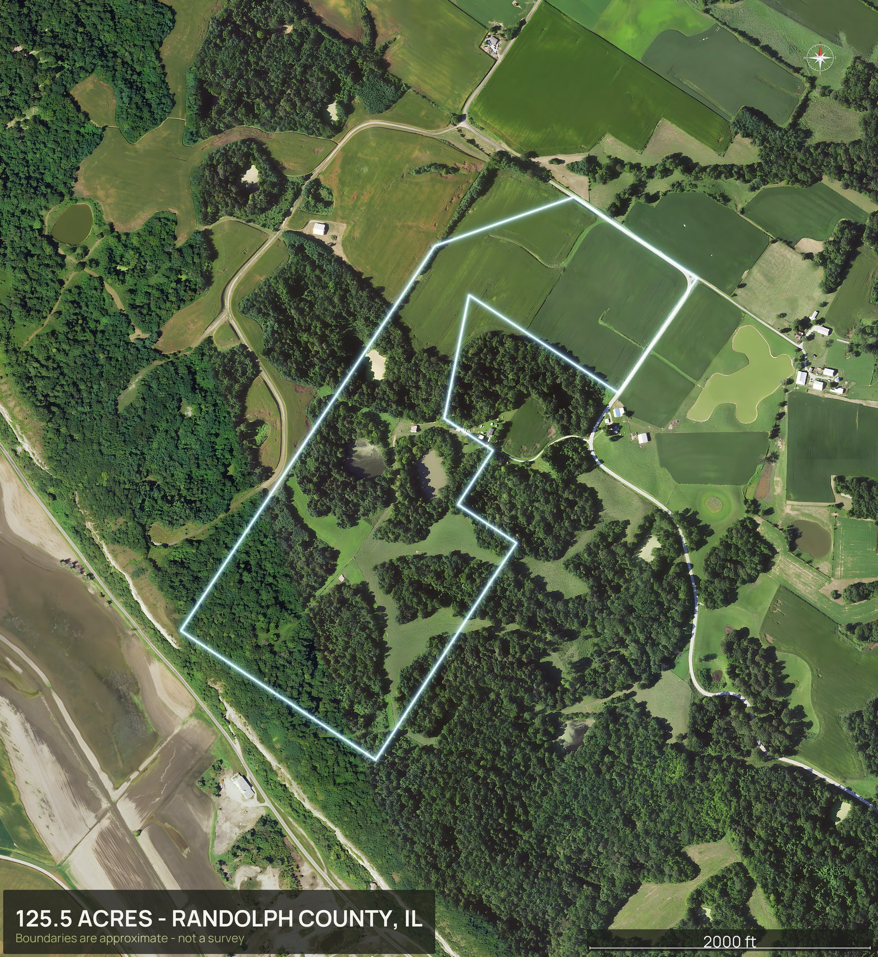 Boundary top-down of an Illinois land parcel