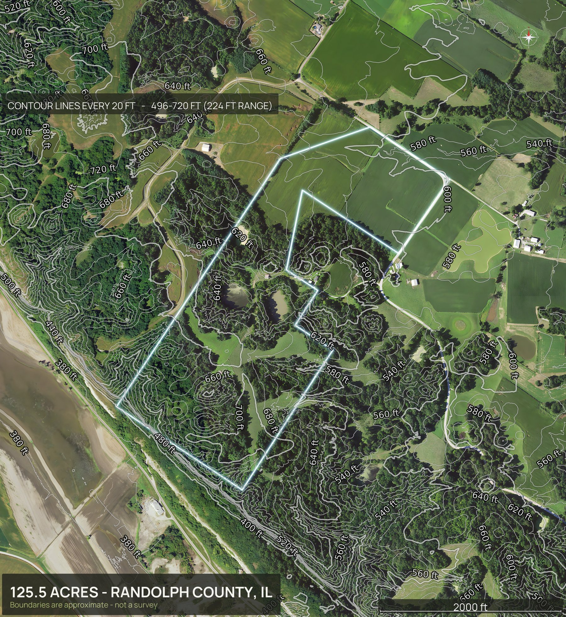 Contour map of an Illinois land parcel