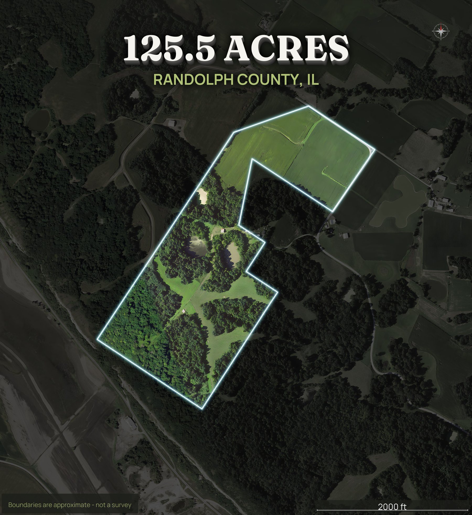 Spotlight top-down of an Illinois land parcel