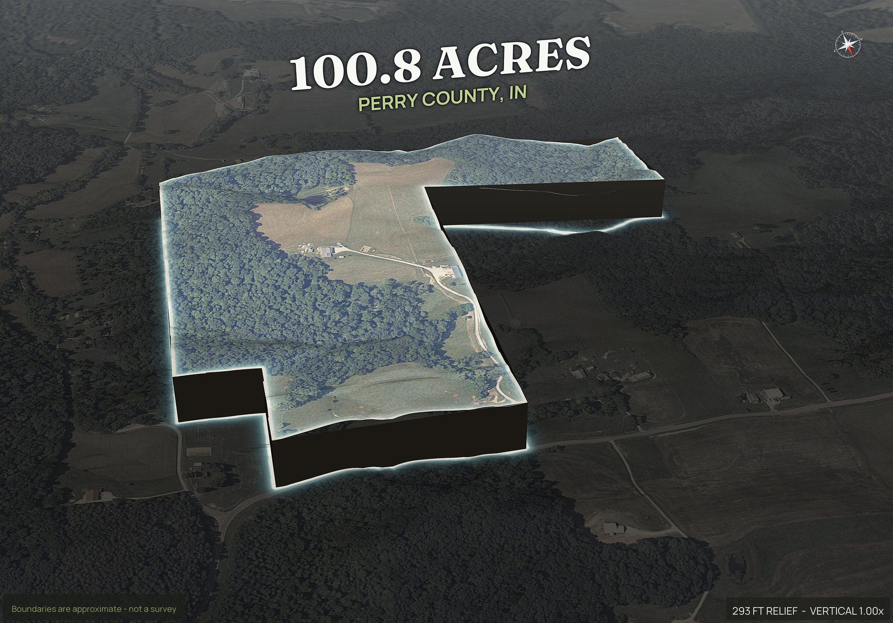 Pop-out of an Indiana land parcel
