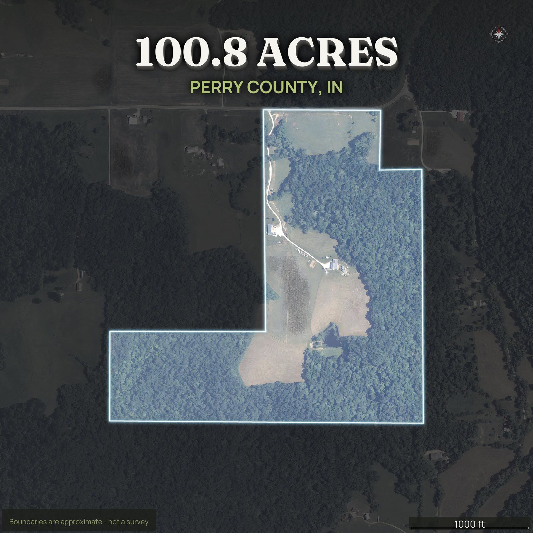 Spotlight top-down of an Indiana land parcel