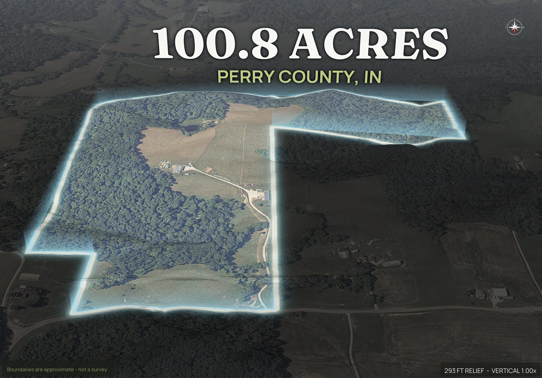 Spotlight, north of an Indiana land parcel