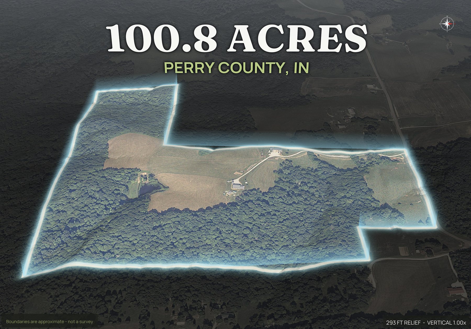 Spotlight, east of an Indiana land parcel