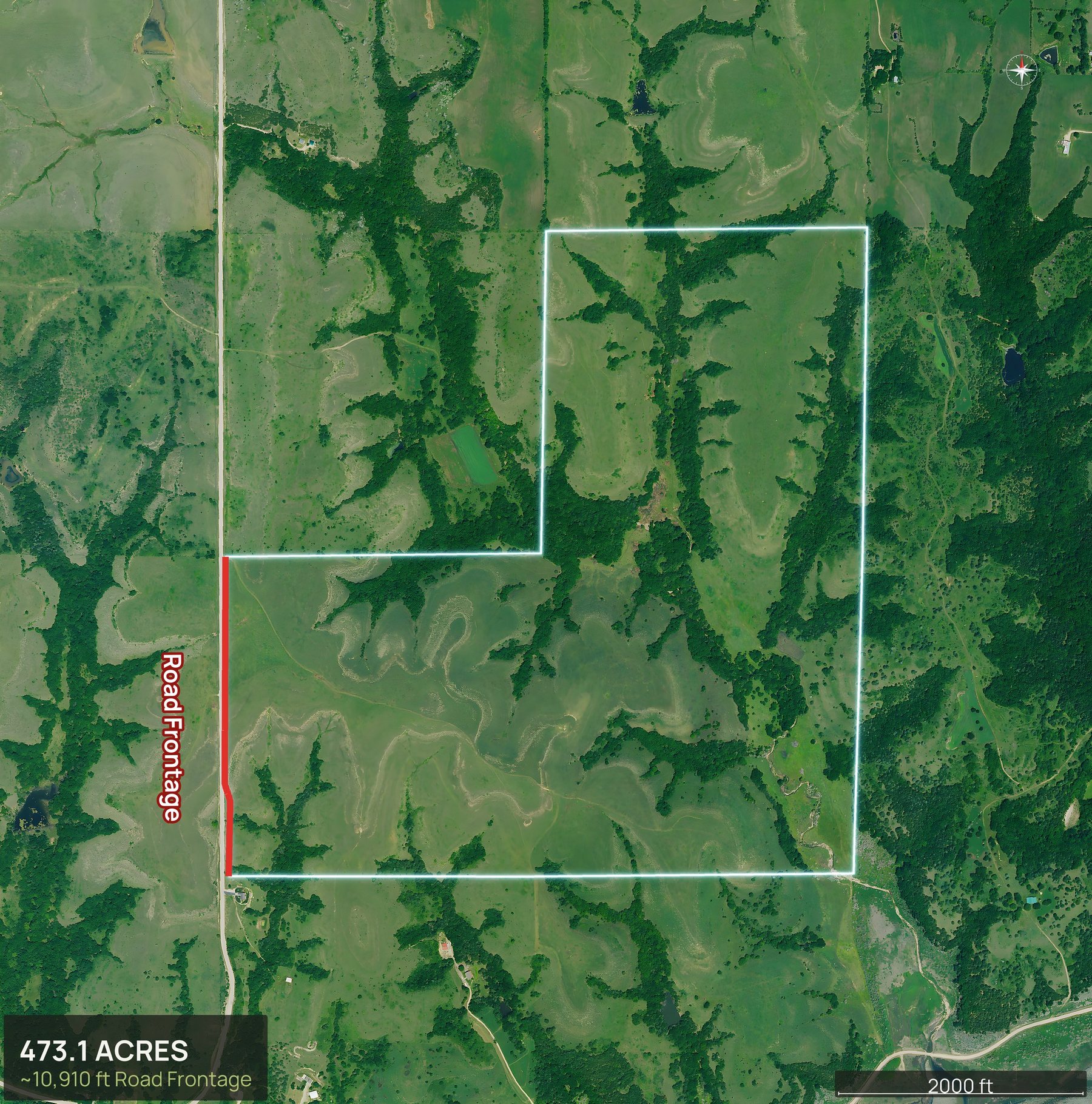 Access and frontage marked of a Kansas land parcel