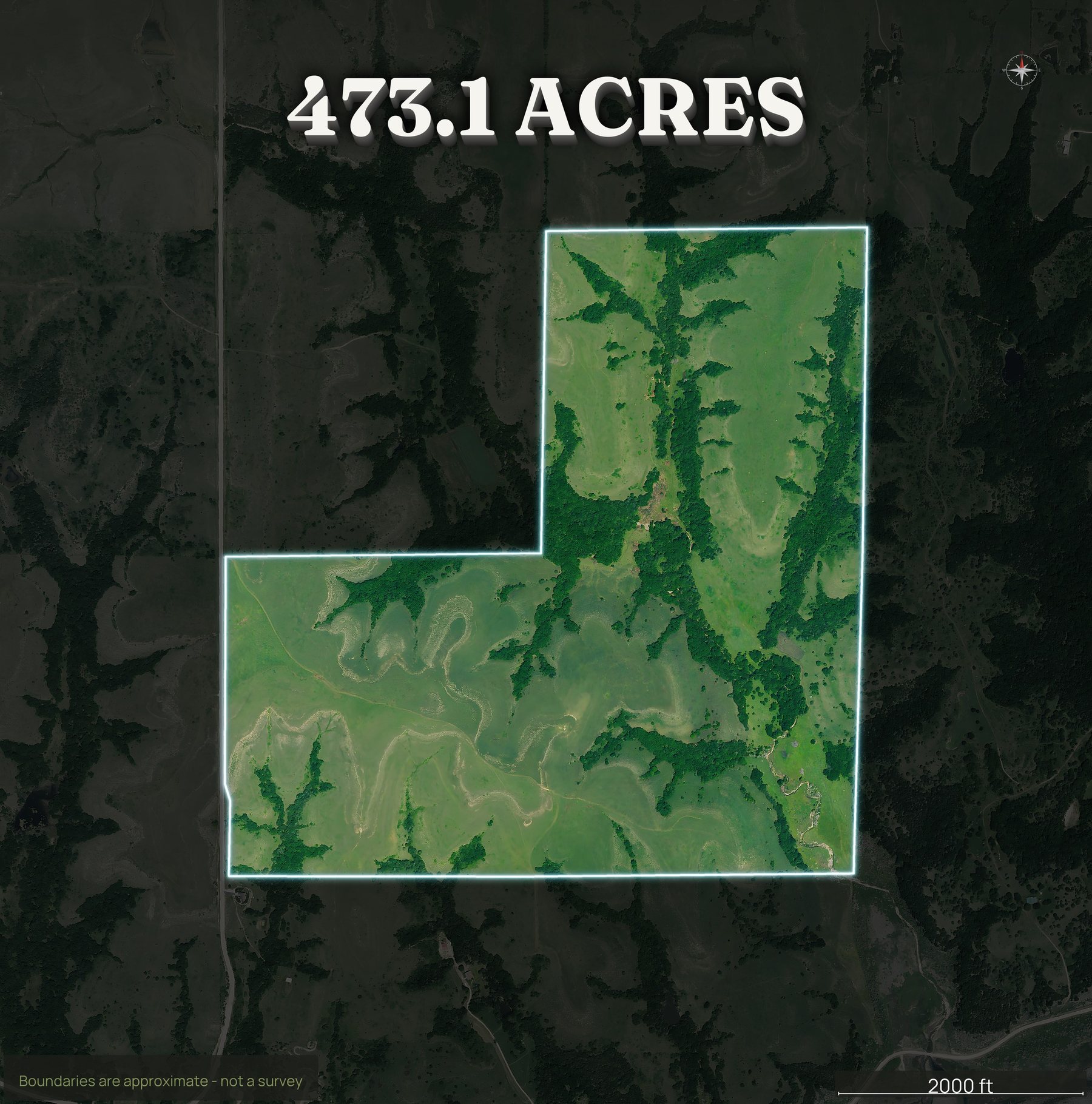 Spotlight top-down of a Kansas land parcel