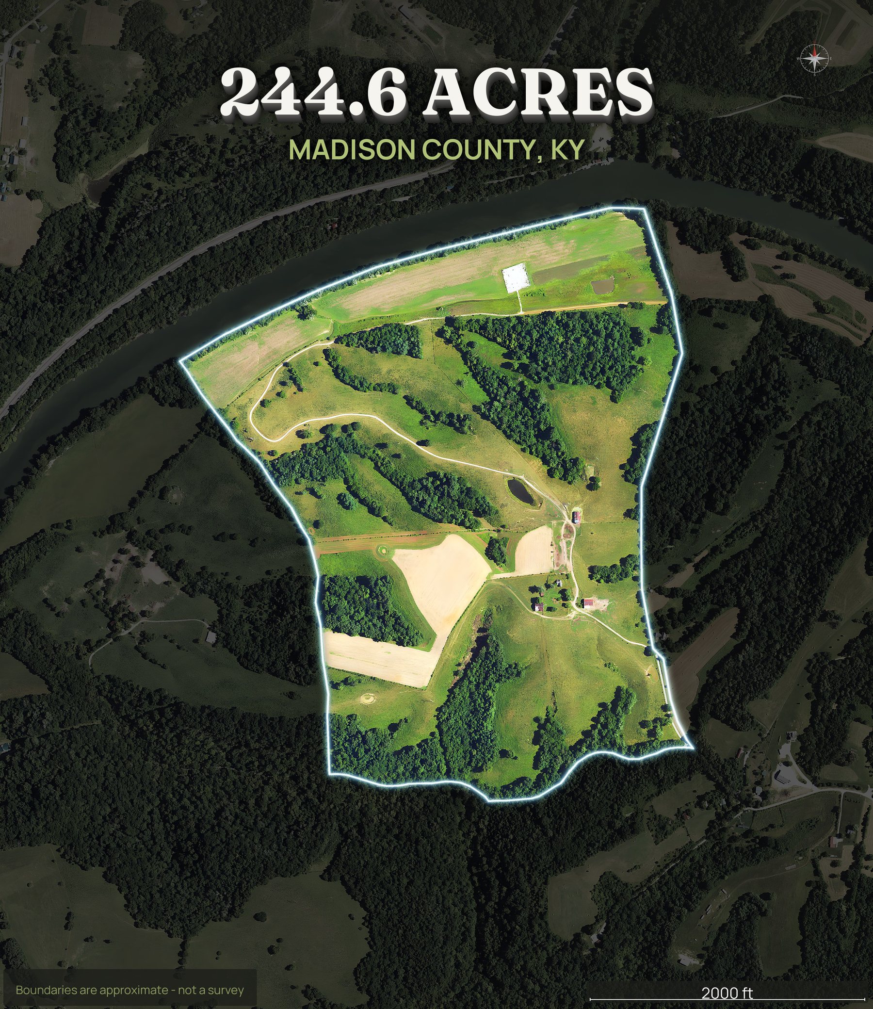 Spotlight top-down of a Kentucky land parcel
