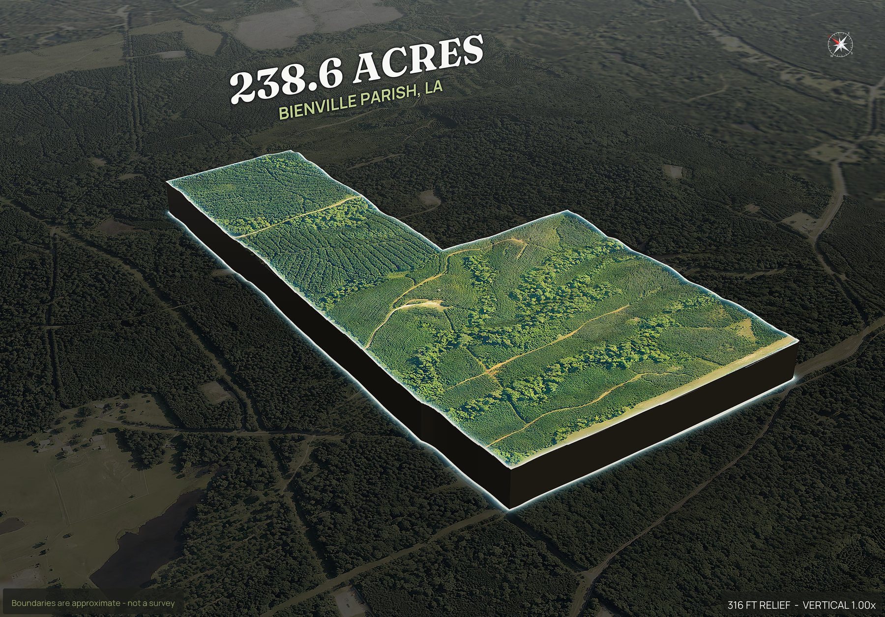 Pop-out of a Louisiana land parcel