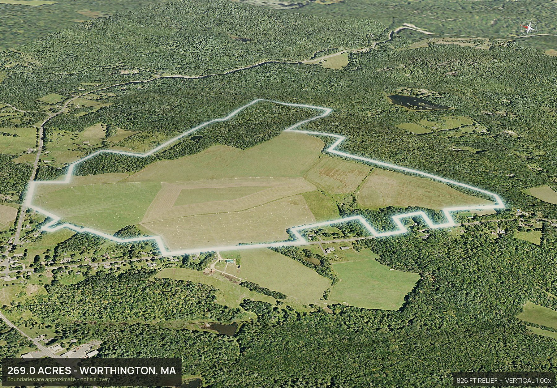 Road frontage of a Massachusetts land parcel