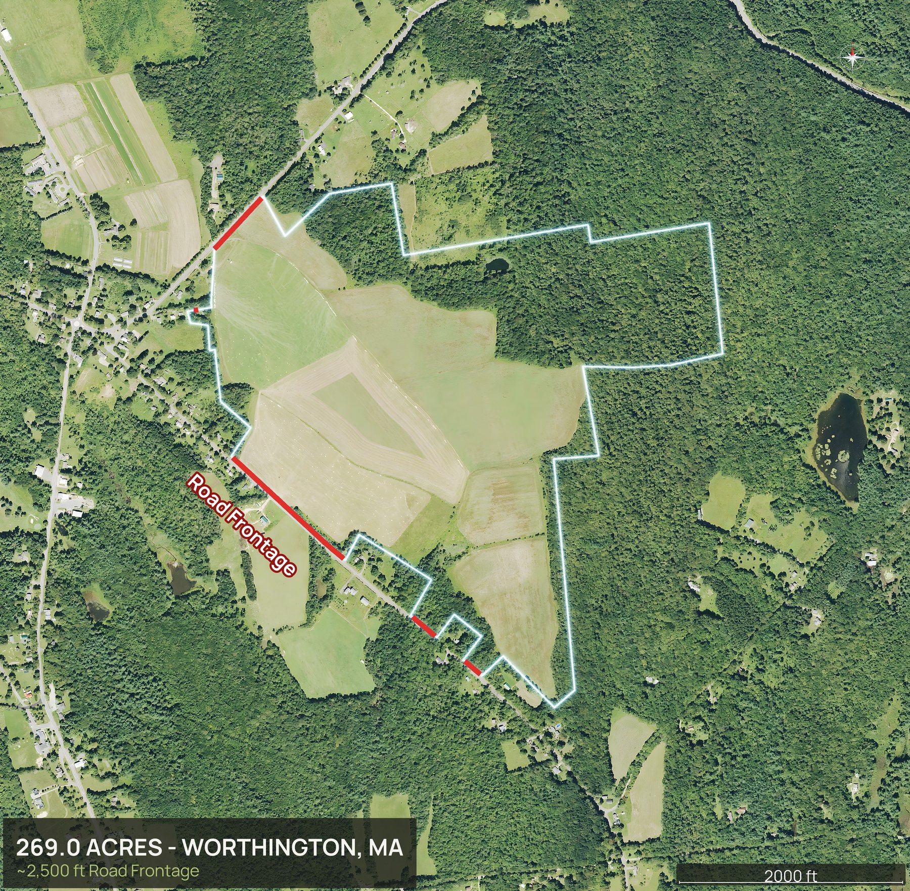Access and frontage marked of a Massachusetts land parcel