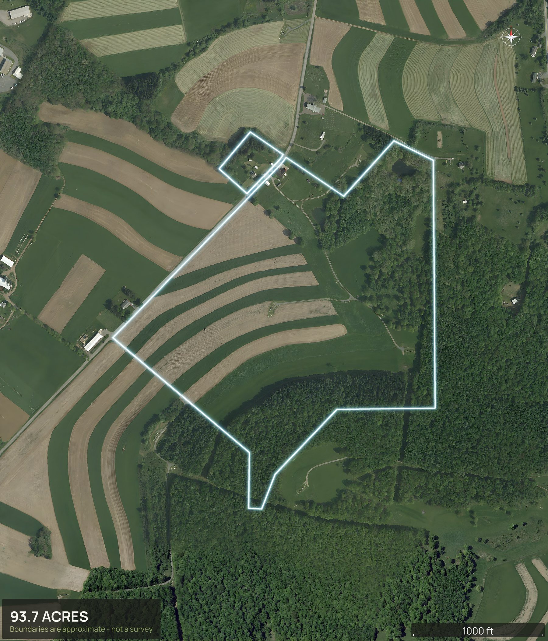 Boundary top-down of a Maryland land parcel
