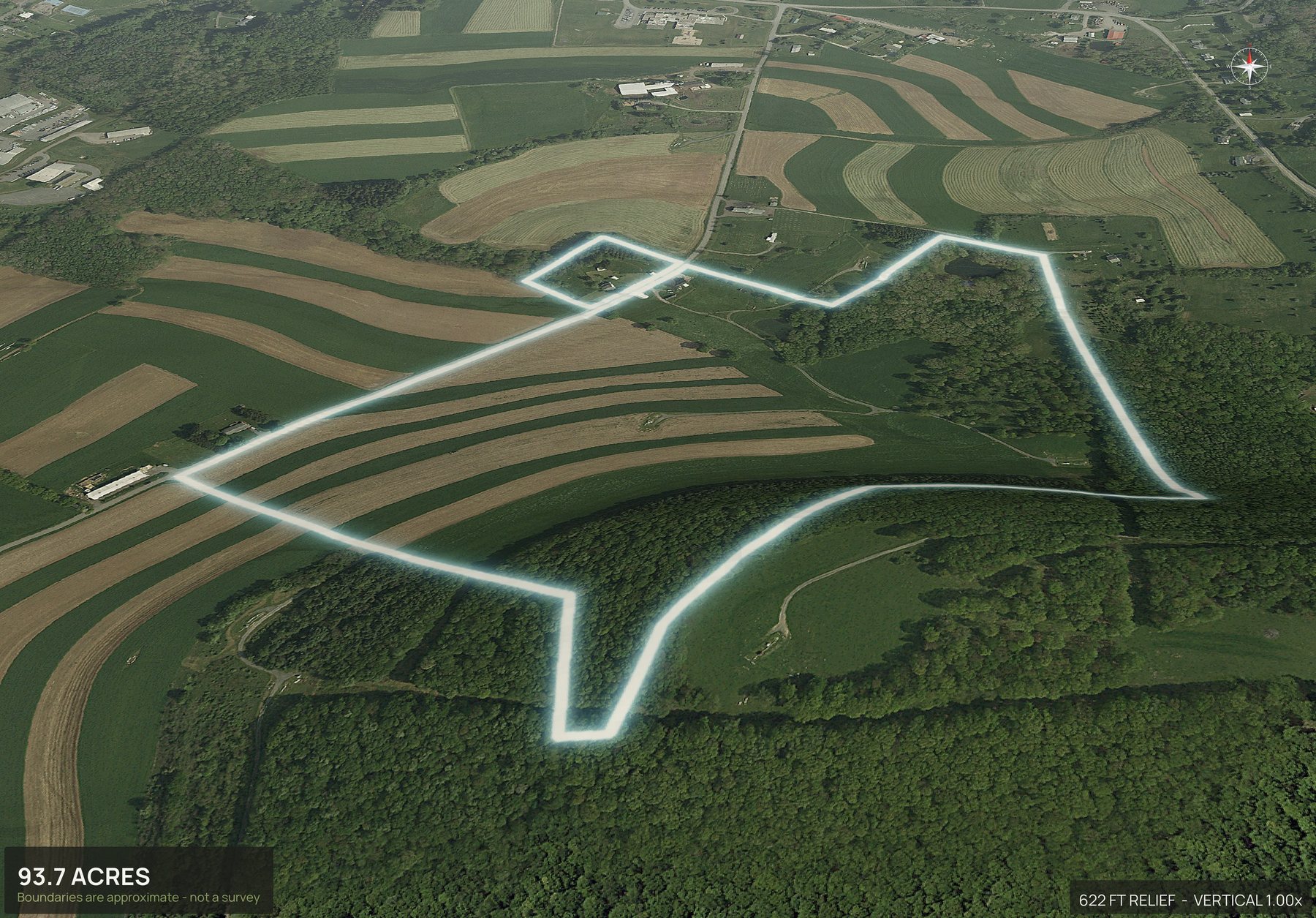 3D from the south of a Maryland land parcel