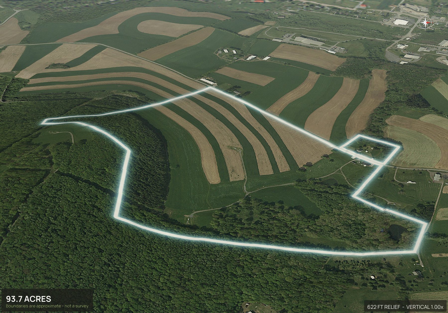 3D from the east of a Maryland land parcel