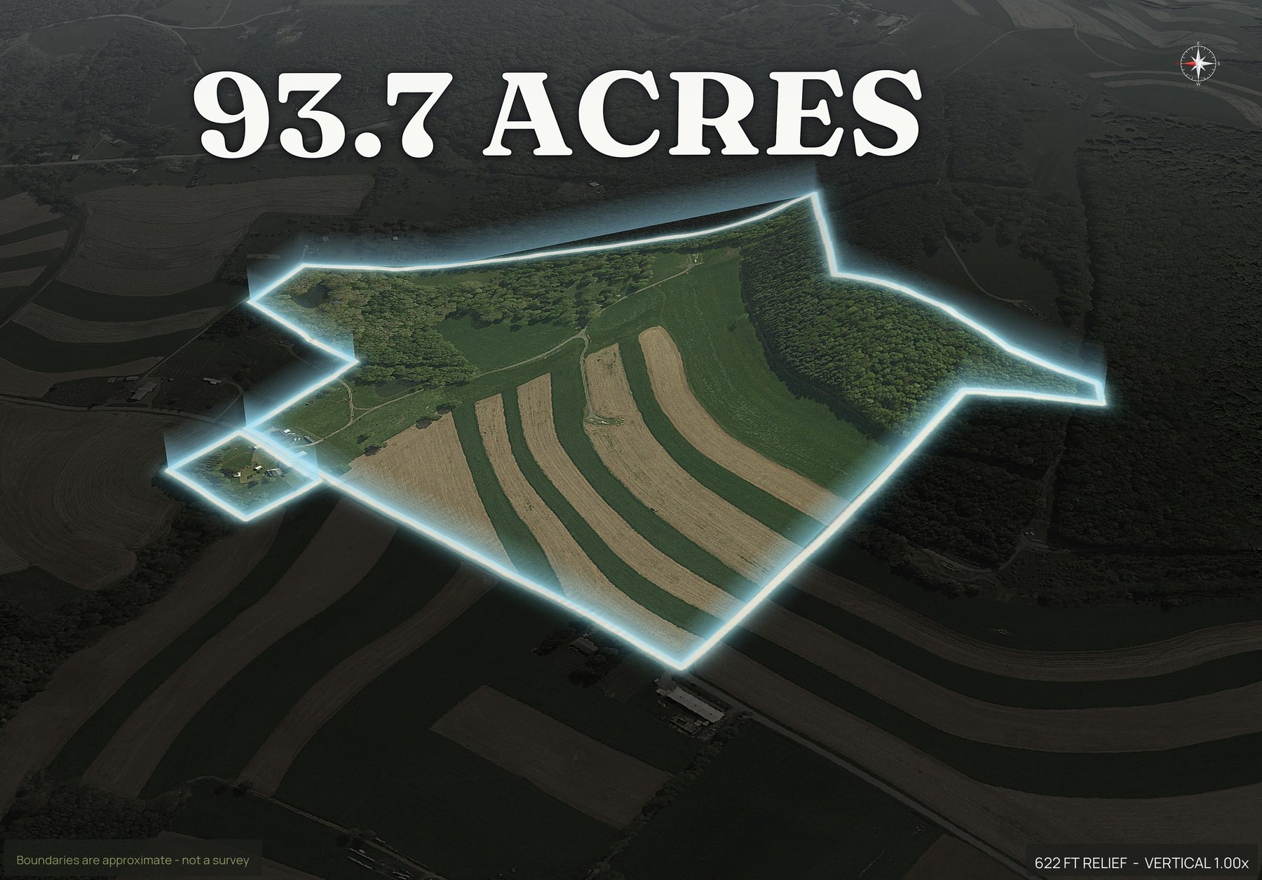 Spotlight, west of a Maryland land parcel