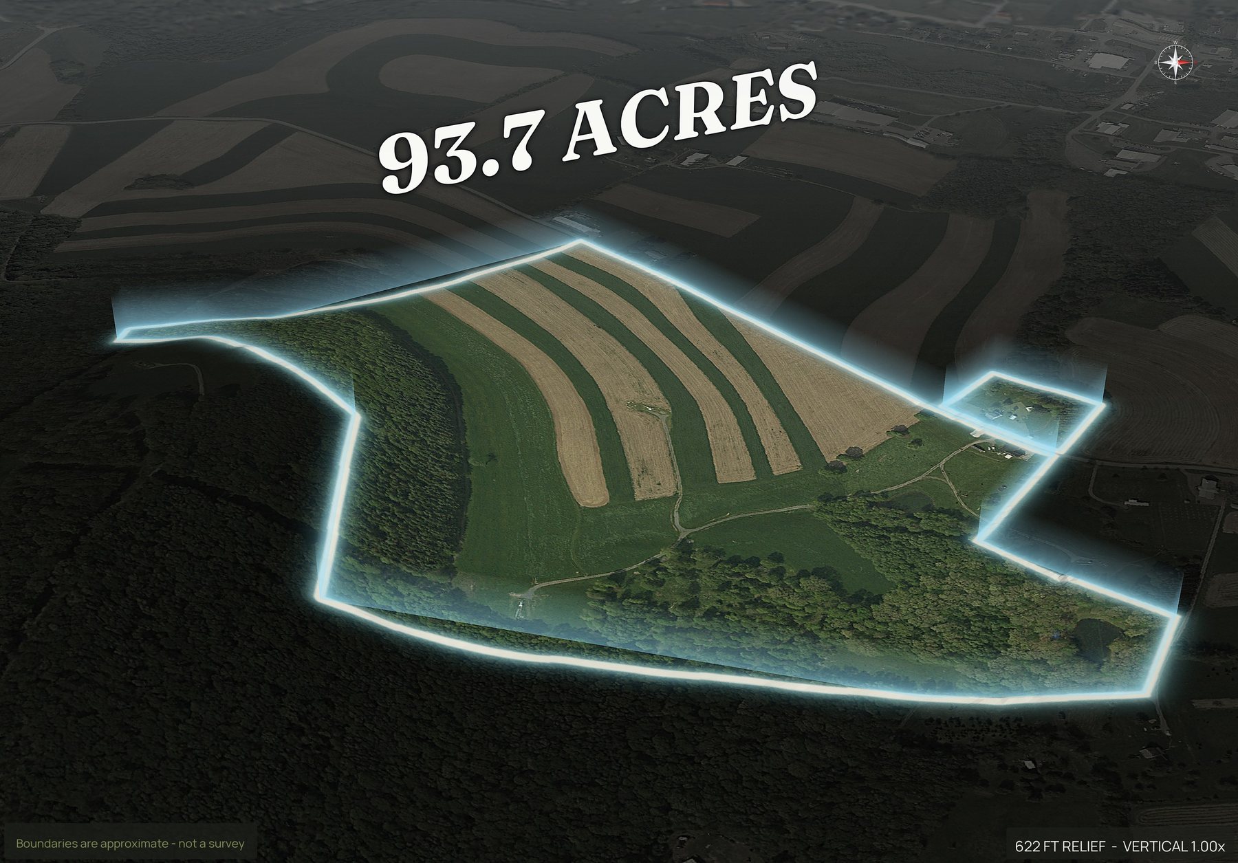 Spotlight, east of a Maryland land parcel