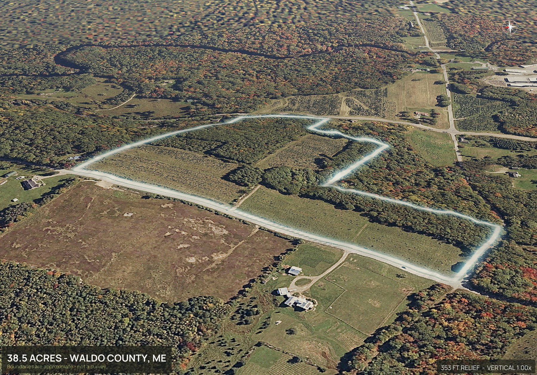 Road frontage of a Maine land parcel