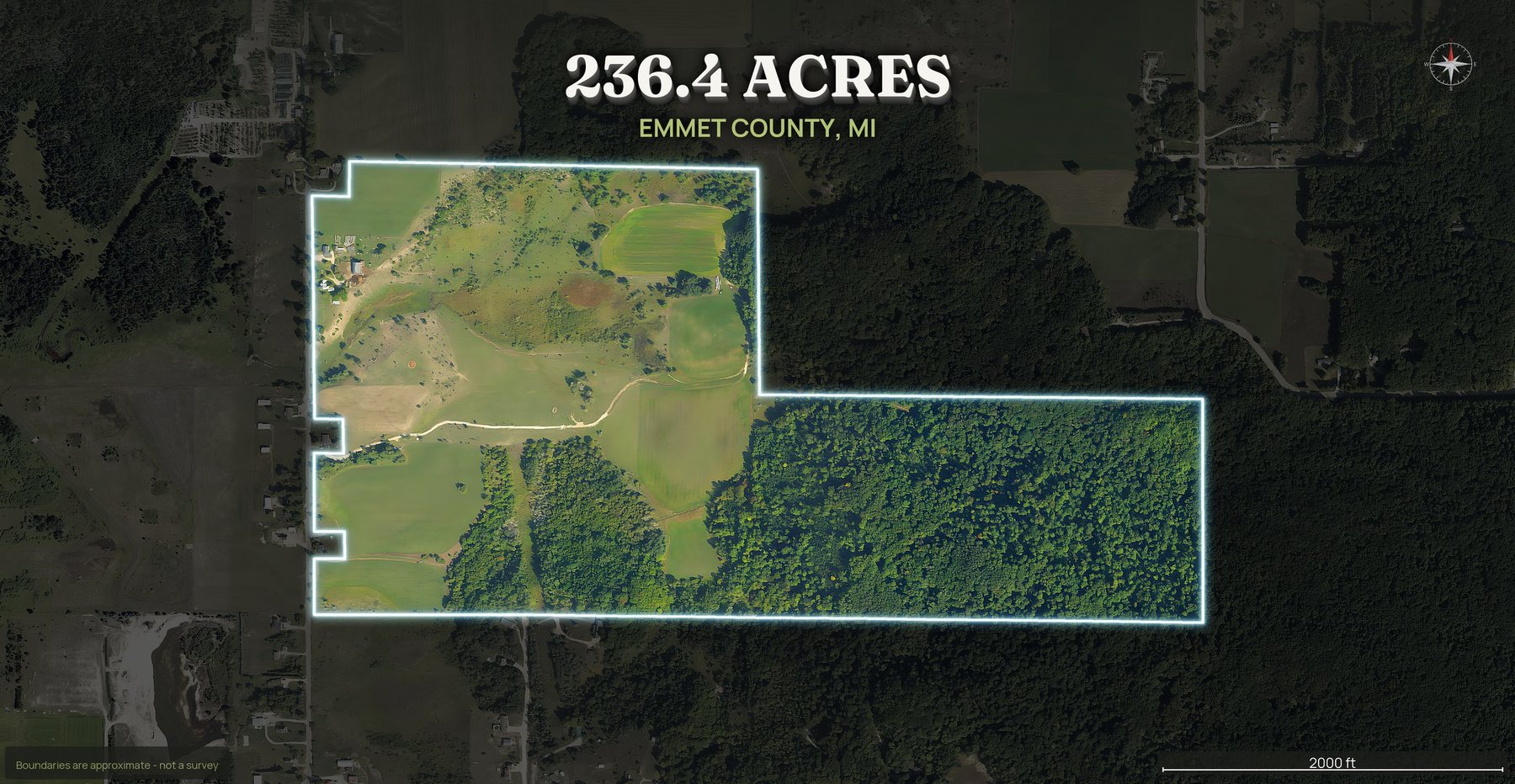 Spotlight top-down of a Michigan land parcel