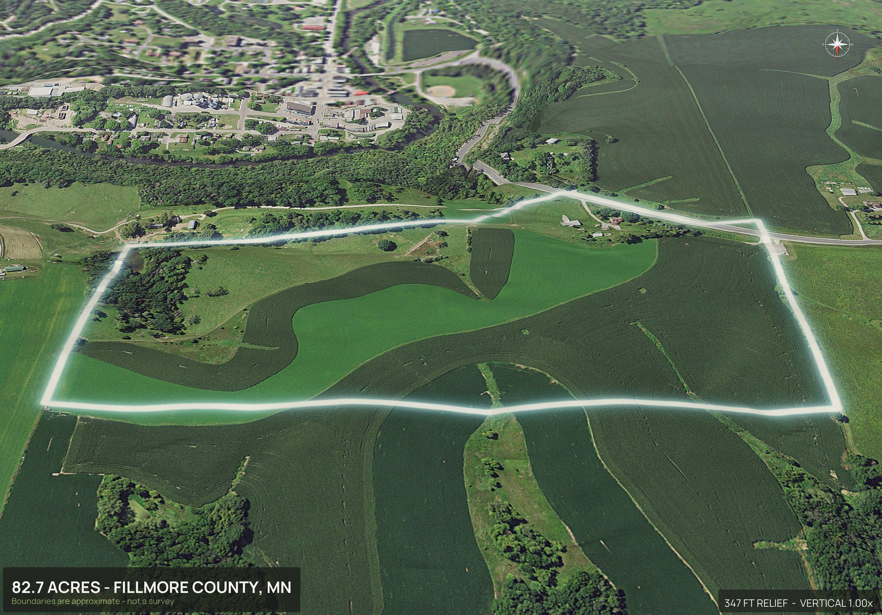 3D from the north of a Minnesota land parcel