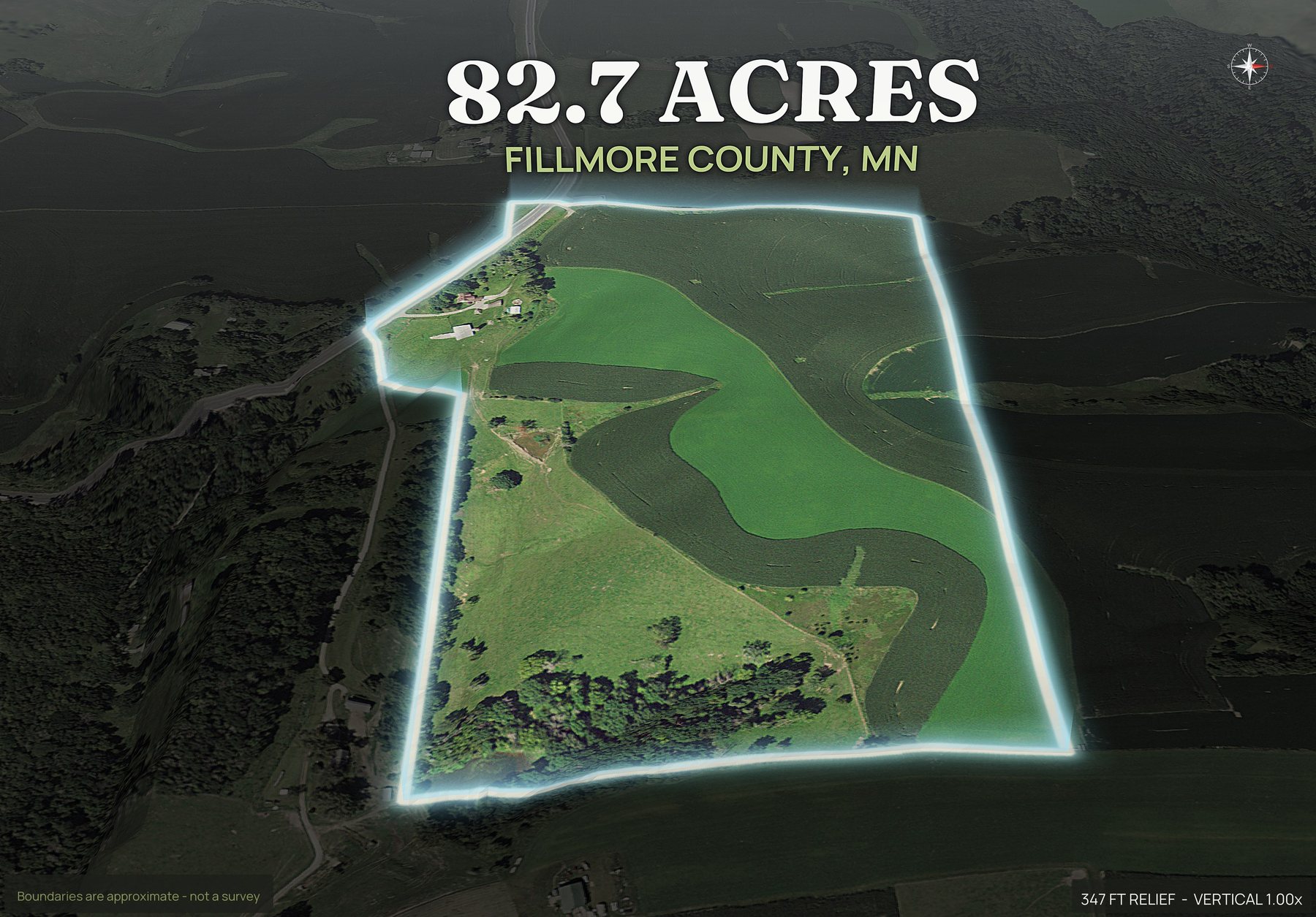 Spotlight, east of a Minnesota land parcel