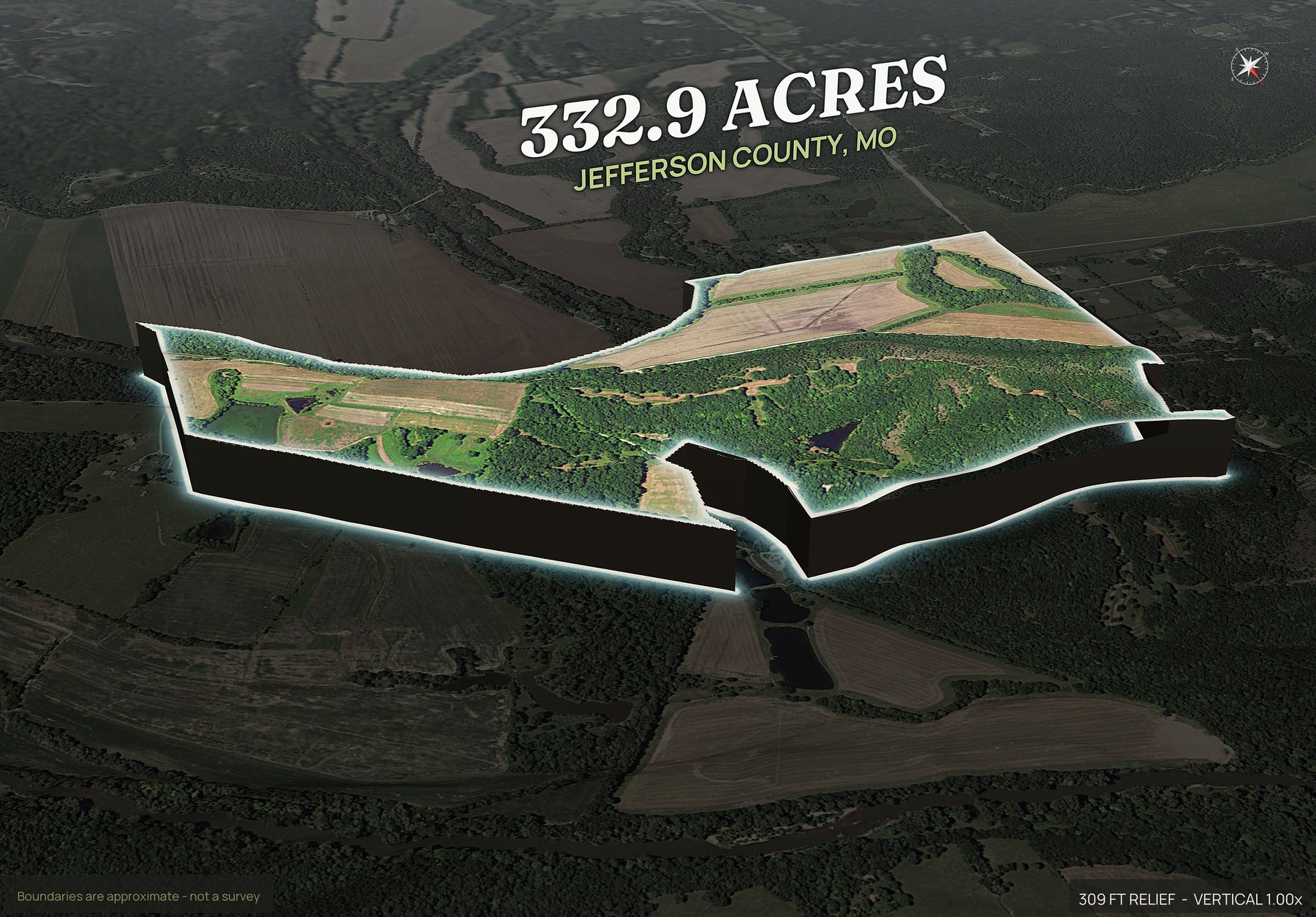 Pop-out of a Missouri land parcel