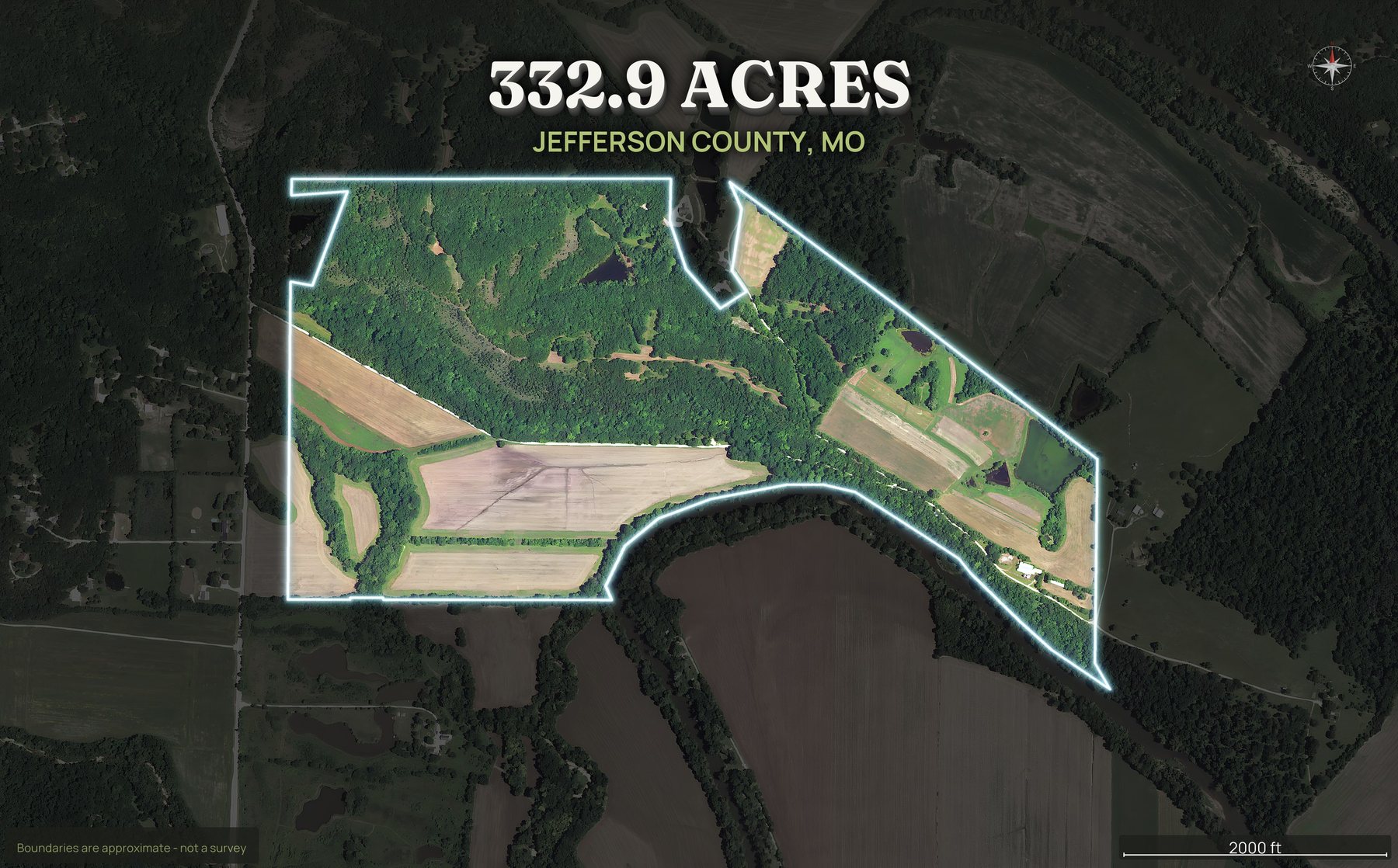 Spotlight top-down of a Missouri land parcel
