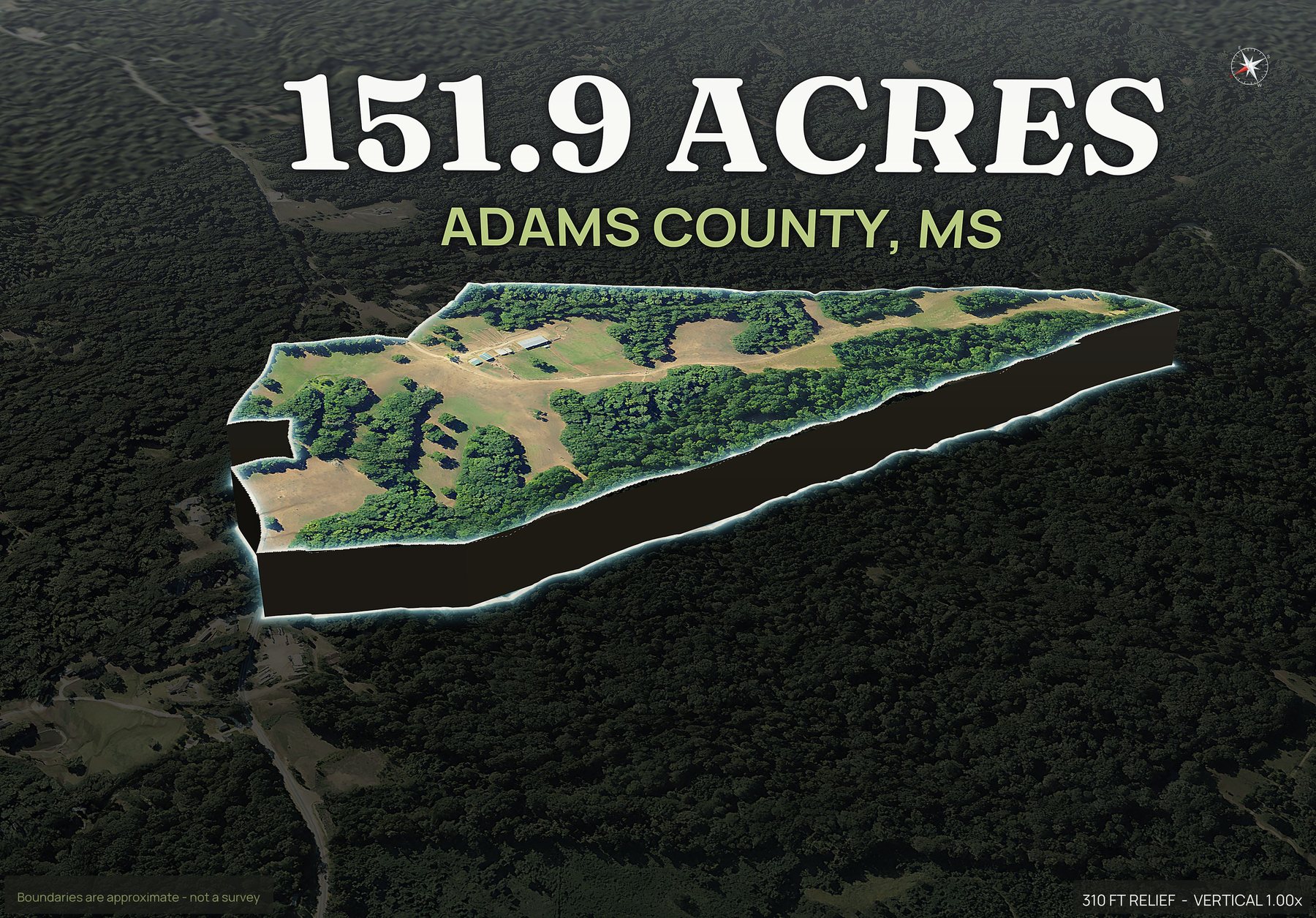 Pop-out of a Mississippi land parcel