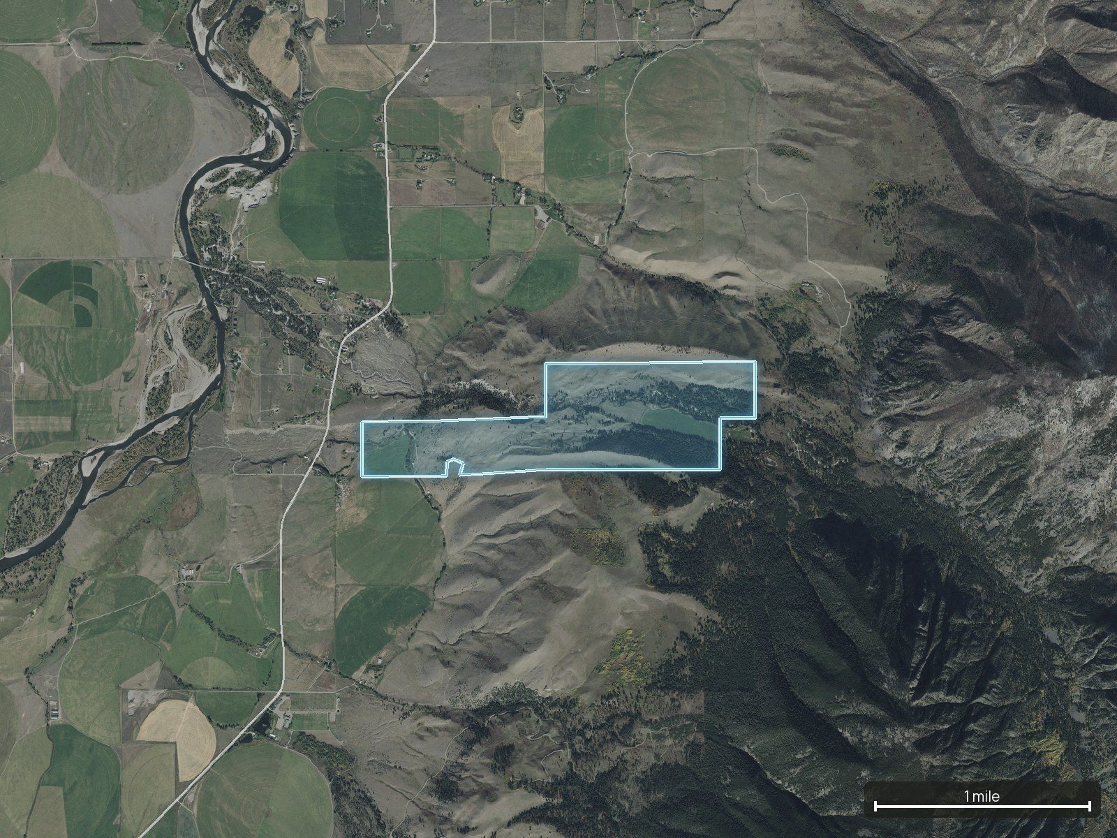 Context map of a Montana land parcel