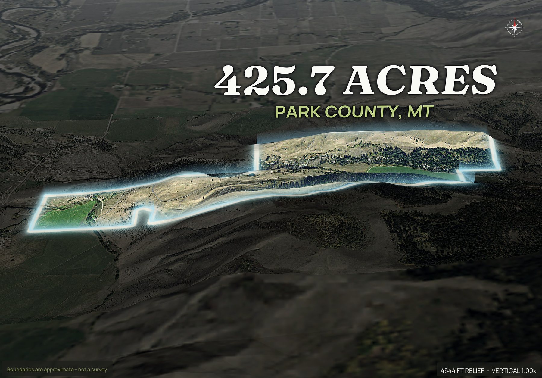 Spotlight, south of a Montana land parcel