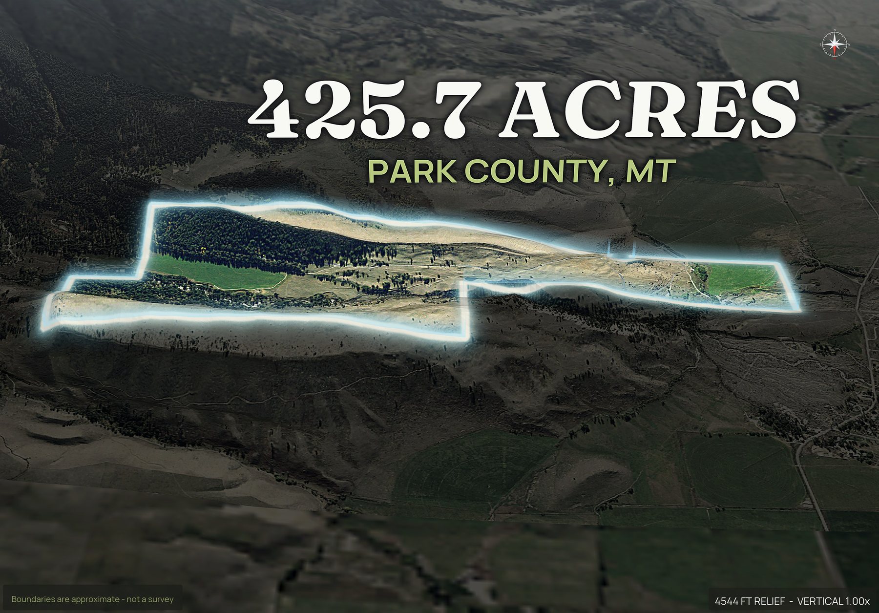 Spotlight, north of a Montana land parcel