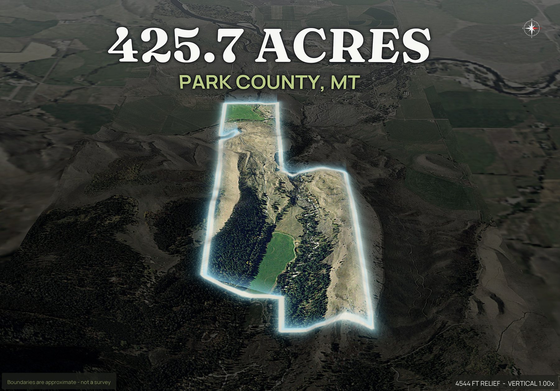 Spotlight, east of a Montana land parcel