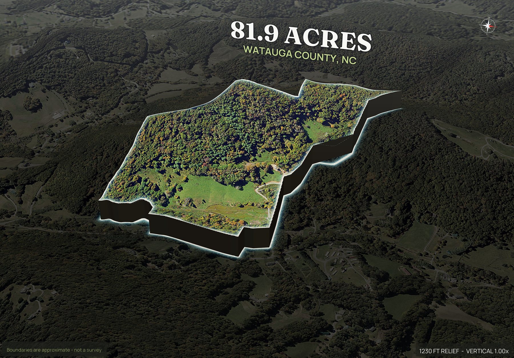 Pop-out of a North Carolina land parcel
