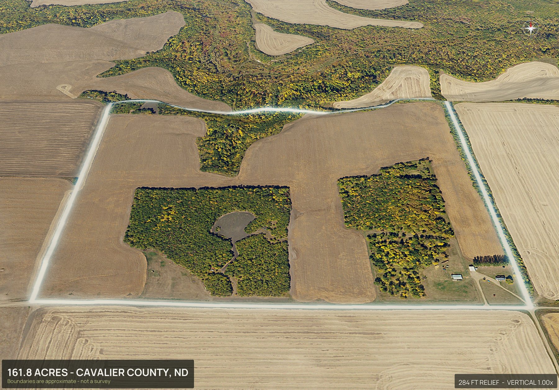 3D from the south of a North Dakota land parcel
