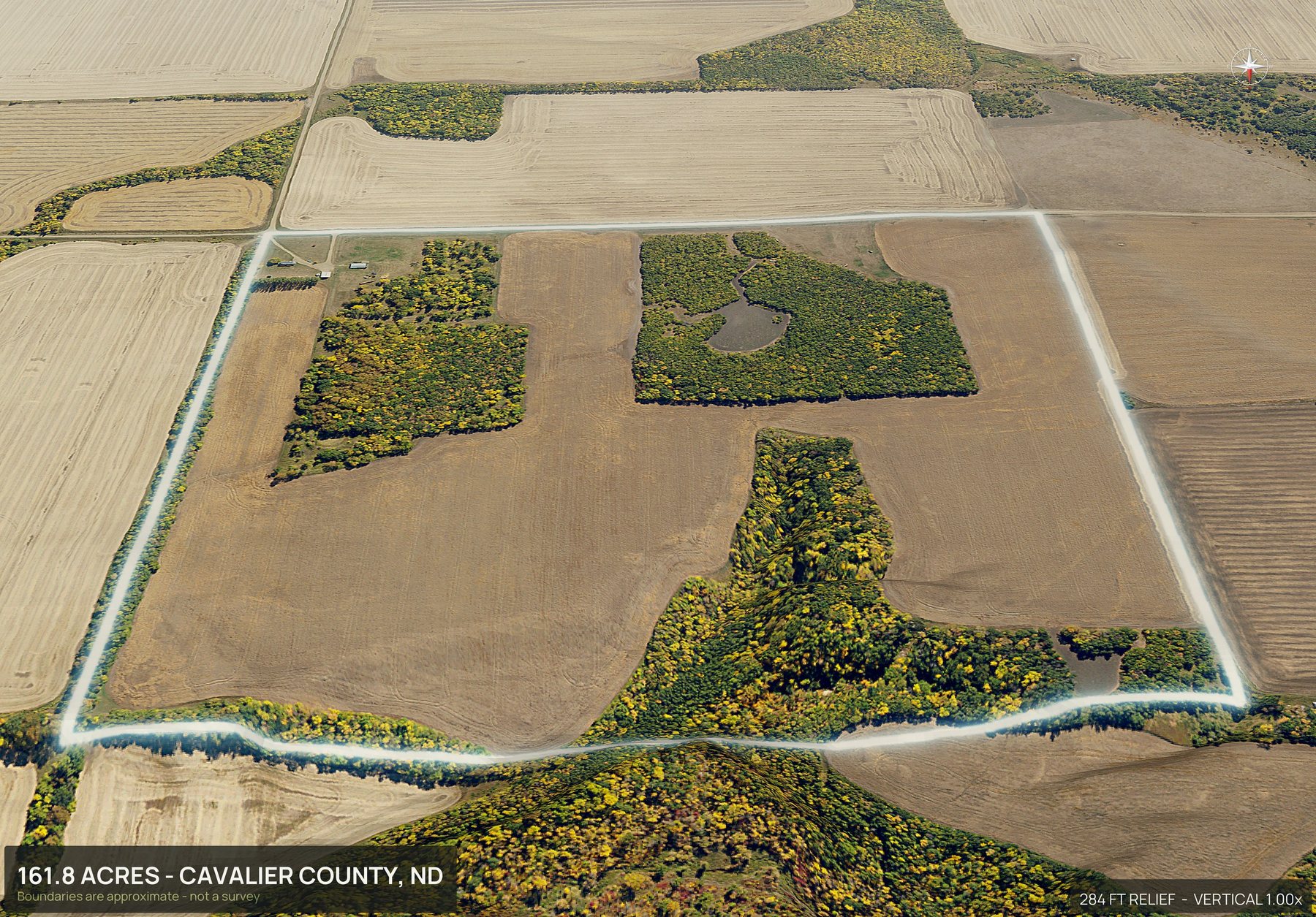 3D from the north of a North Dakota land parcel