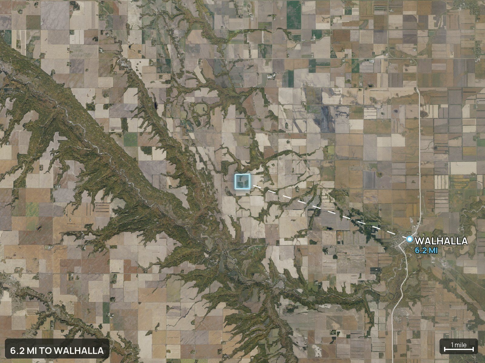 Context map of a North Dakota land parcel
