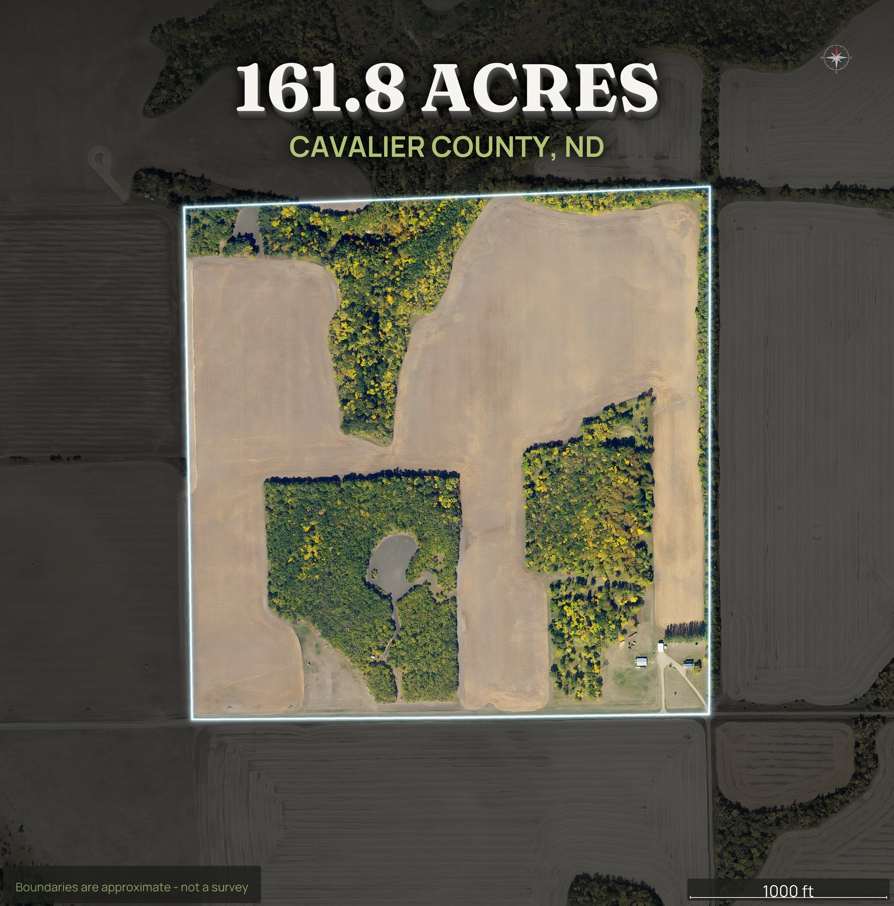 Spotlight top-down of a North Dakota land parcel