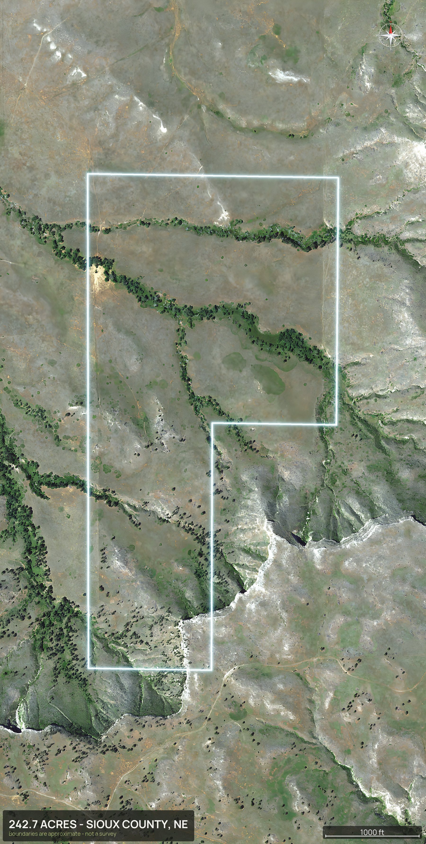 Boundary top-down of a Nebraska land parcel