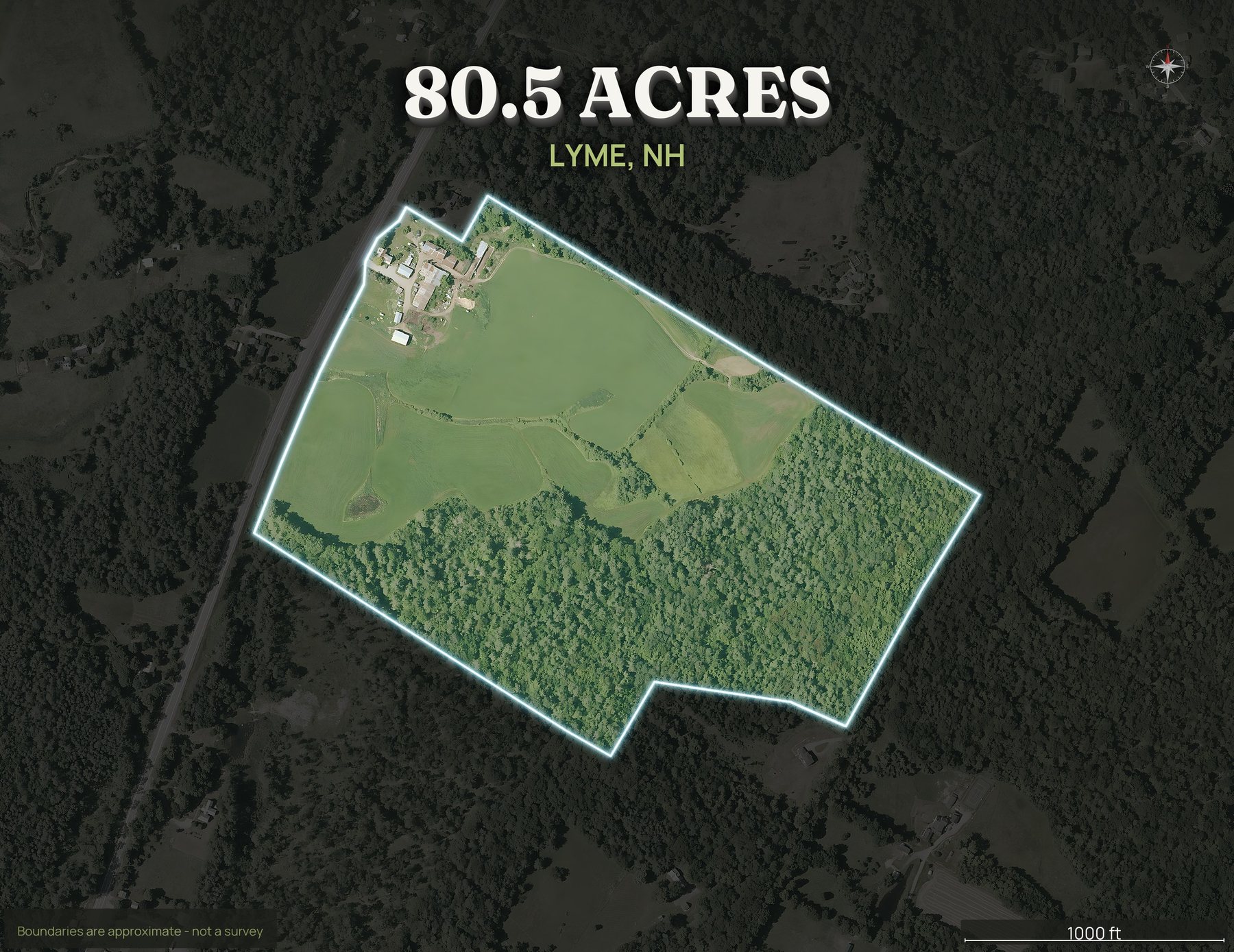 Spotlight top-down of a New Hampshire land parcel