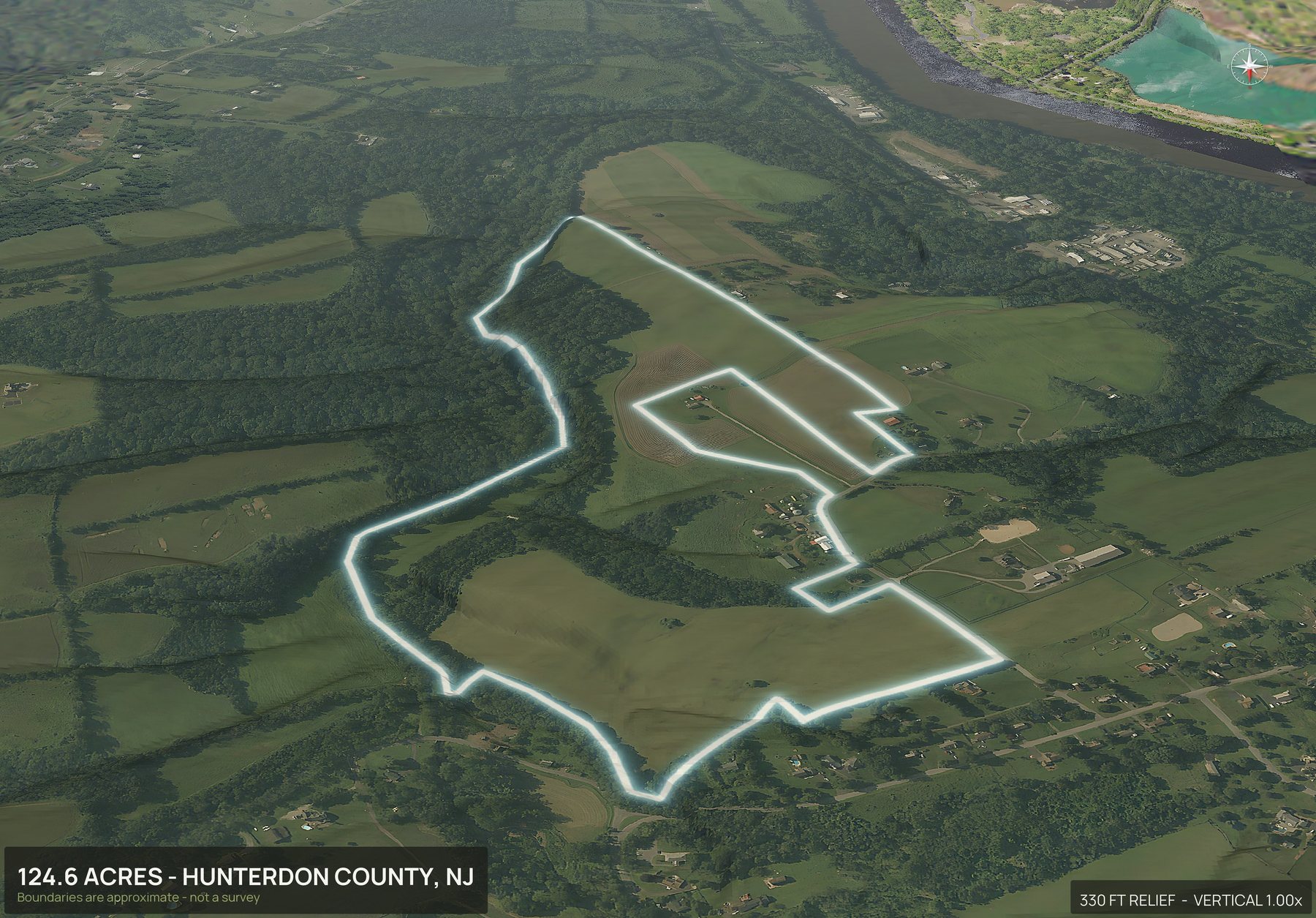 3D from the north of a New Jersey land parcel