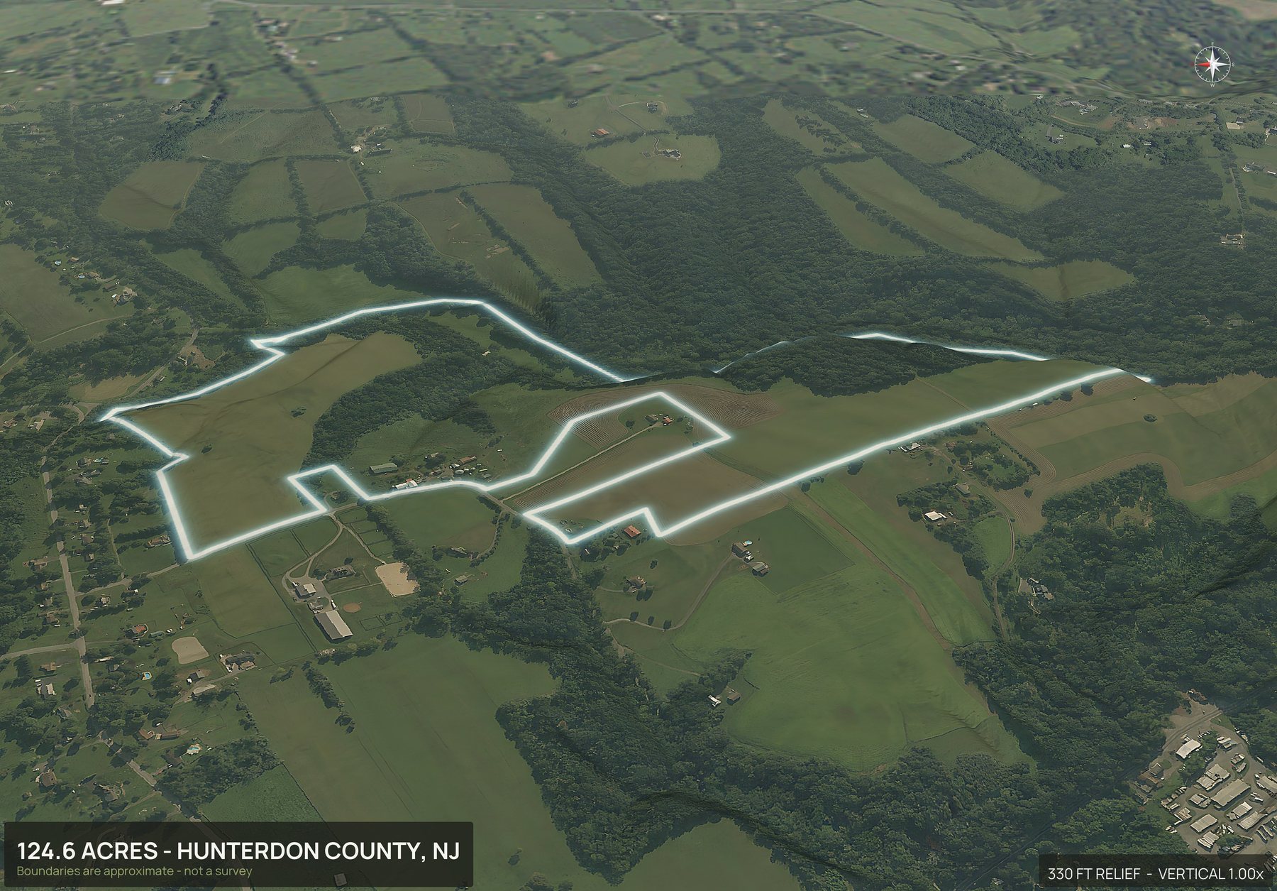 3D from the west of a New Jersey land parcel