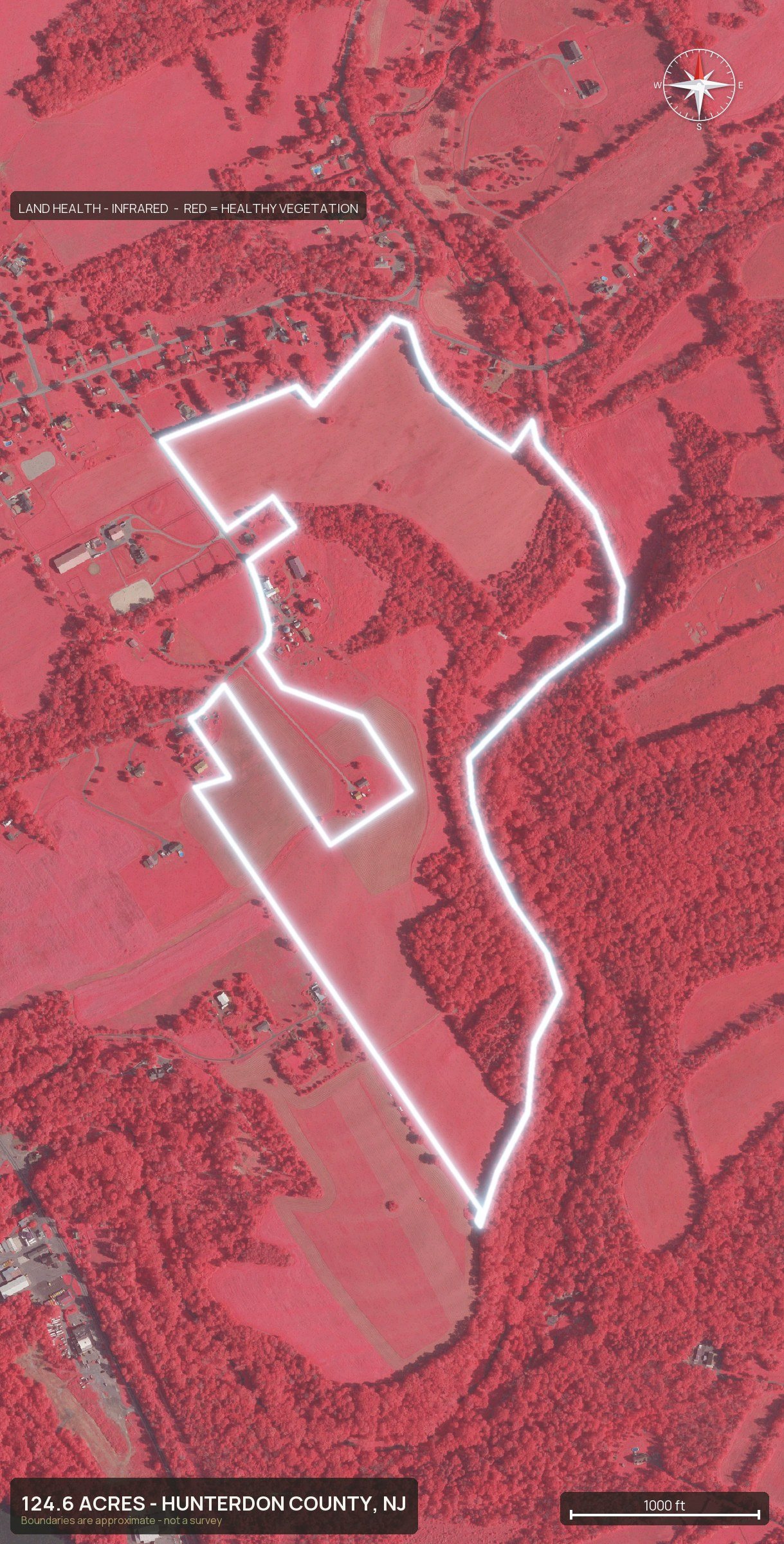 Land health, infrared of a New Jersey land parcel