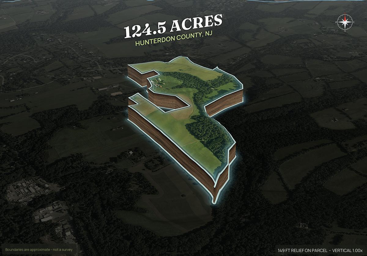 Pop-out of a New Jersey land parcel lifted out of the ground with dirt walls