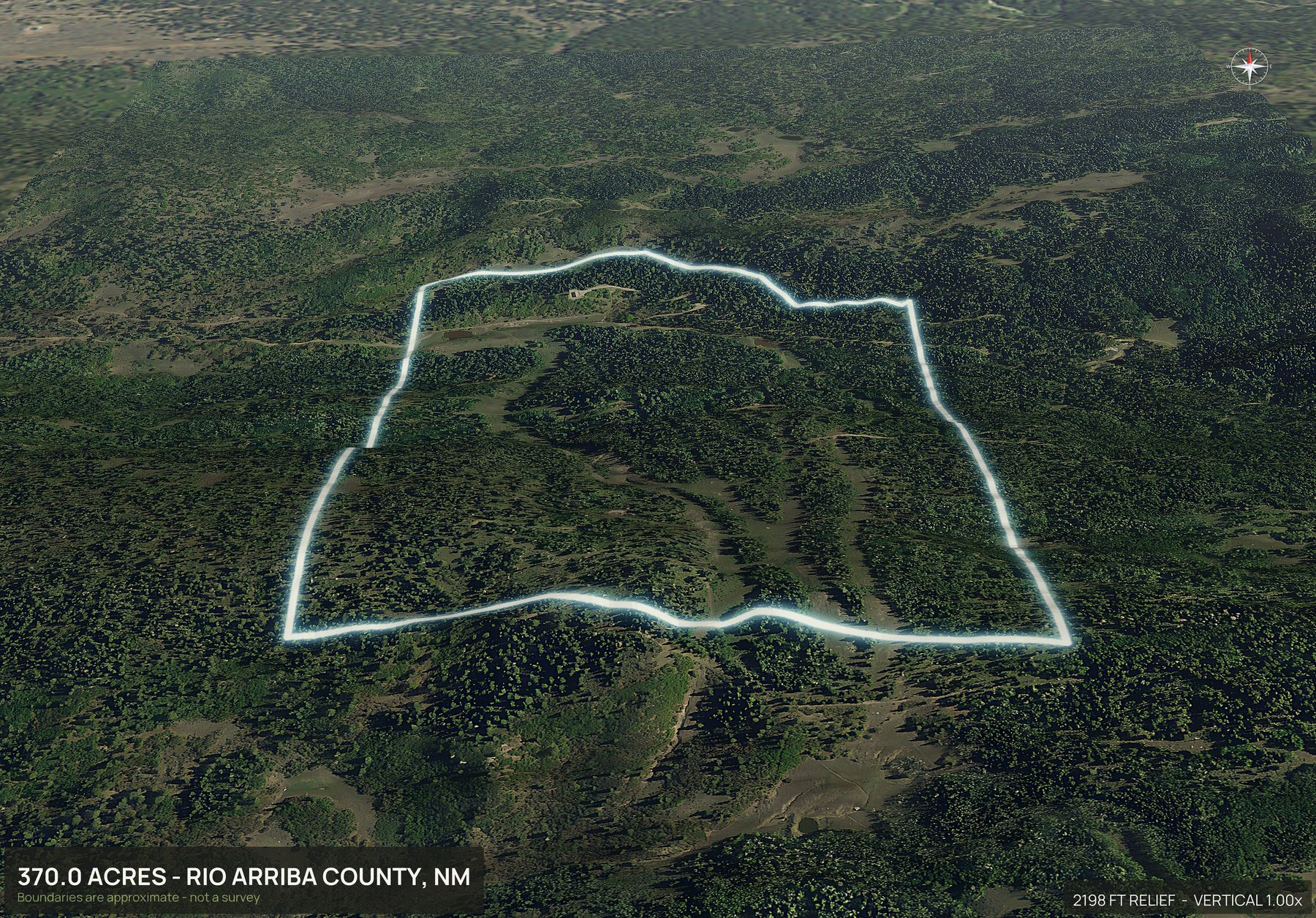 3D from the south of a New Mexico land parcel