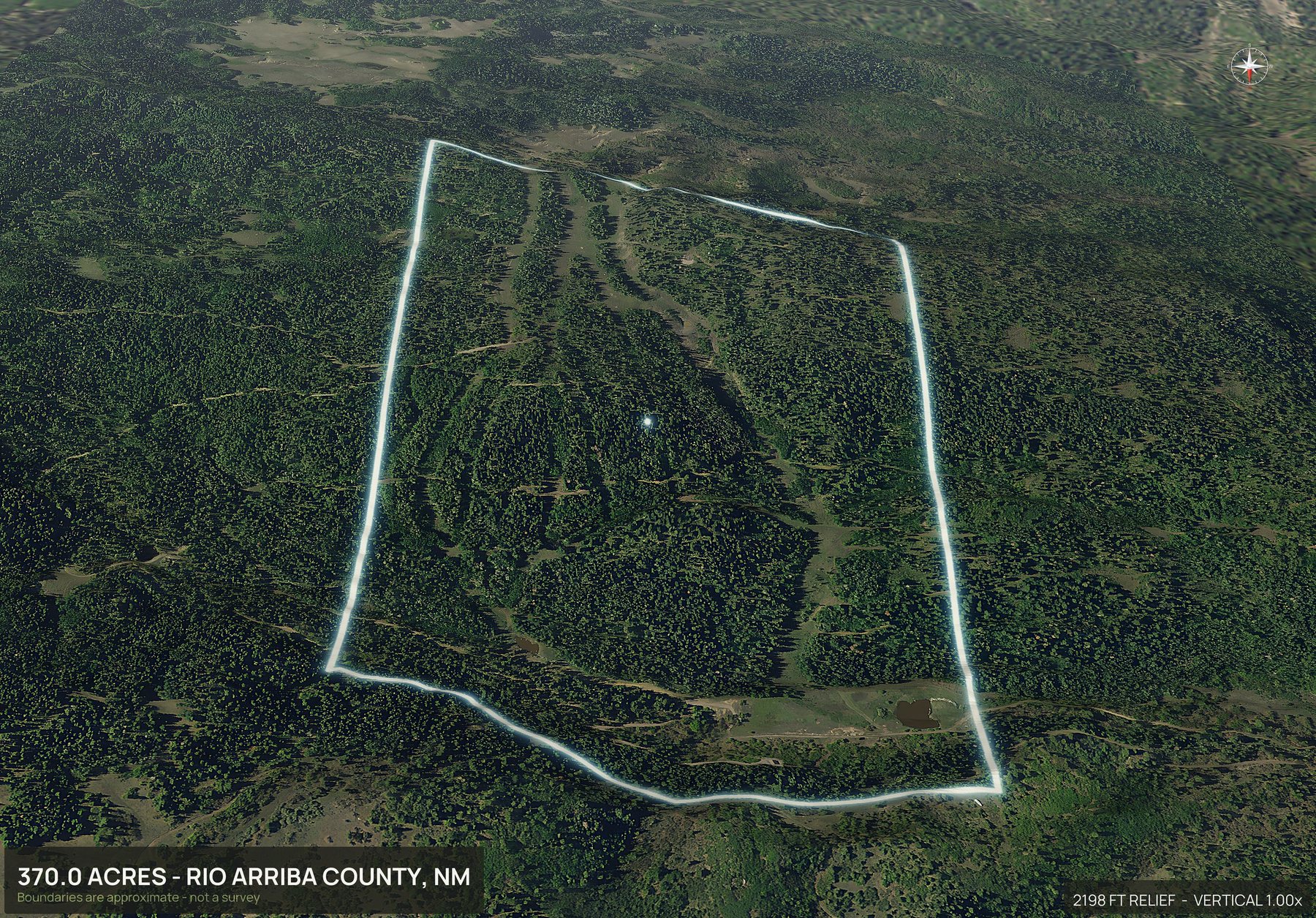 Road frontage of a New Mexico land parcel