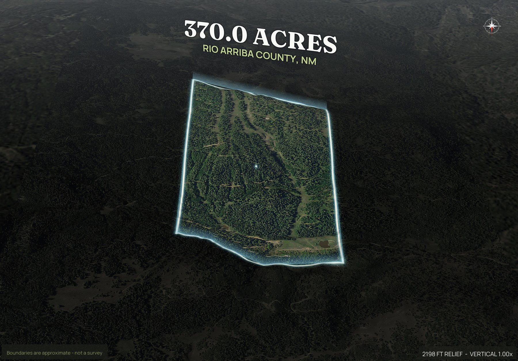 Spotlight, north of a New Mexico land parcel