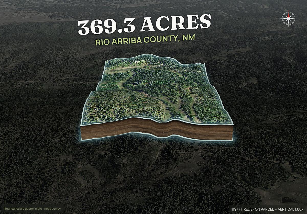 Pop-out of a New Mexico land parcel lifted out of the ground with dirt walls