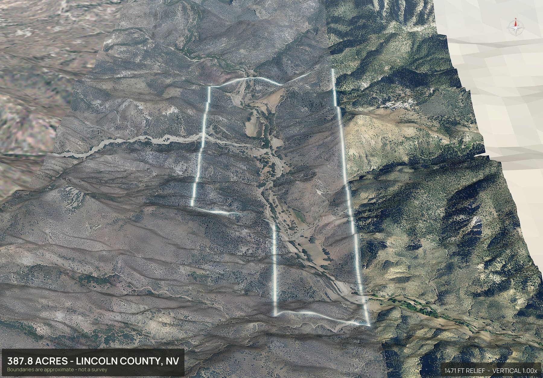 3D from the south of a Nevada land parcel