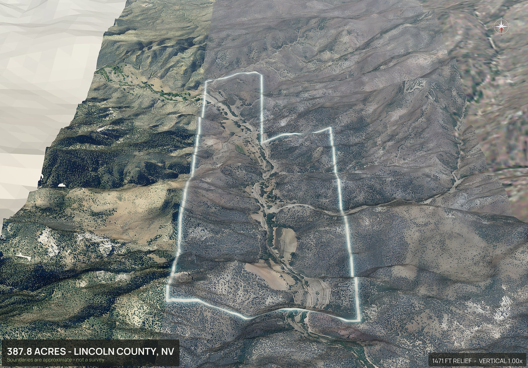 3D from the north of a Nevada land parcel