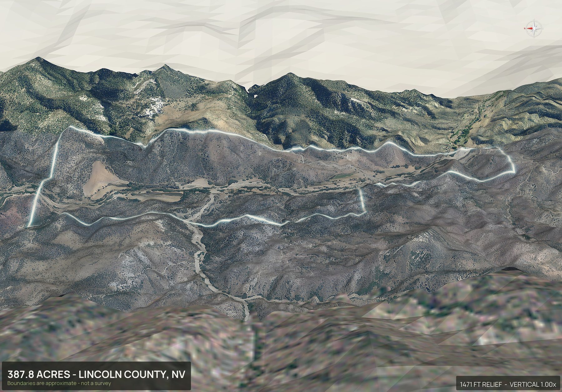 3D from the west of a Nevada land parcel